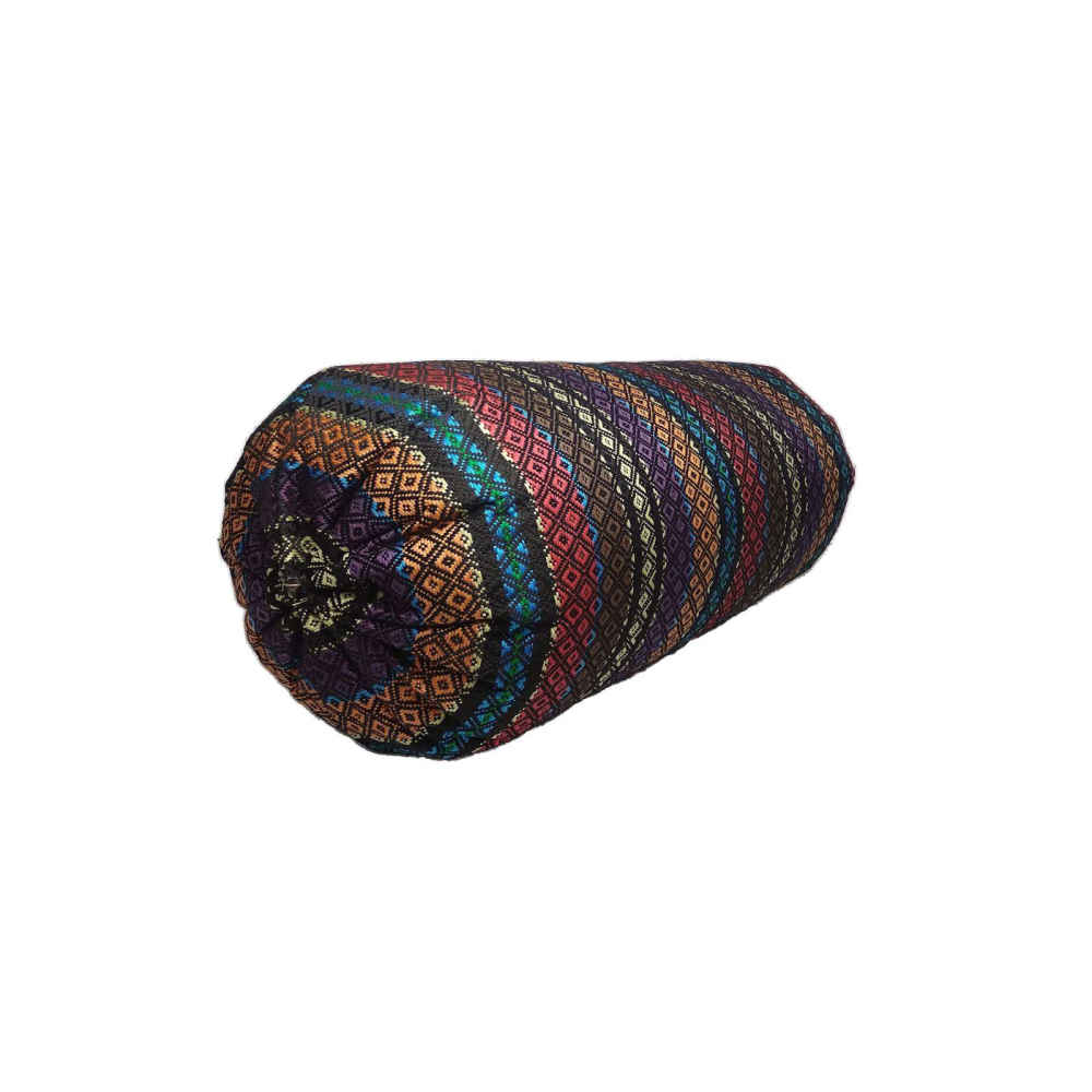 Set aus 2 traditionellen persischen zylindrischen Kissen mit elegantem Jajim-Stoff gestreift