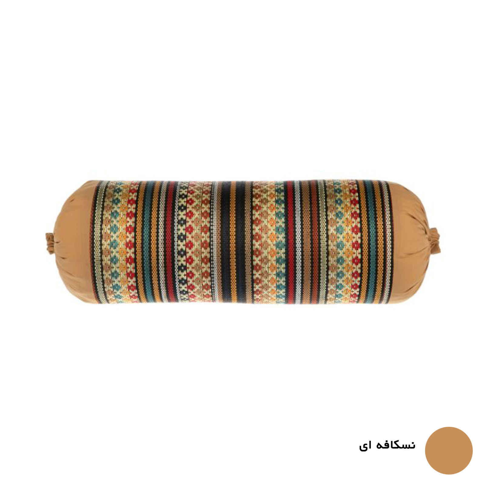 Traditionelles persisches zylindrisches Kissen mit elegantem Jajim-Stoff