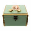 Holzbox zum Verschenken mit künstlerischem Muster Blumen & Vögel