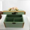 Holzbox zum Verschenken mit künstlerischem Muster Blumen & Vögel