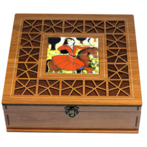 Persische Holz-Teebeutel-Organizer-Box mit Fächern Khatoon