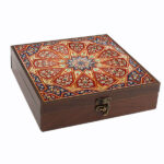 Persische Holz-Teebeutel-Organizer-Box mit Fächern Majnoon