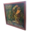 Original persische Qajar Kunstmalerei: Aquarell und Gouache auf Holz - Mädchen