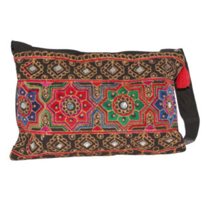 Ethnische bestickte Crossbody-Tasche Baluchi Regenbogen-Design