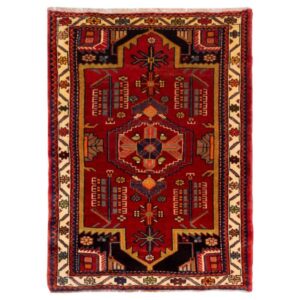 Persischer Teppich aufwendig handgeknüpft Tribal Wollteppich Ghermez