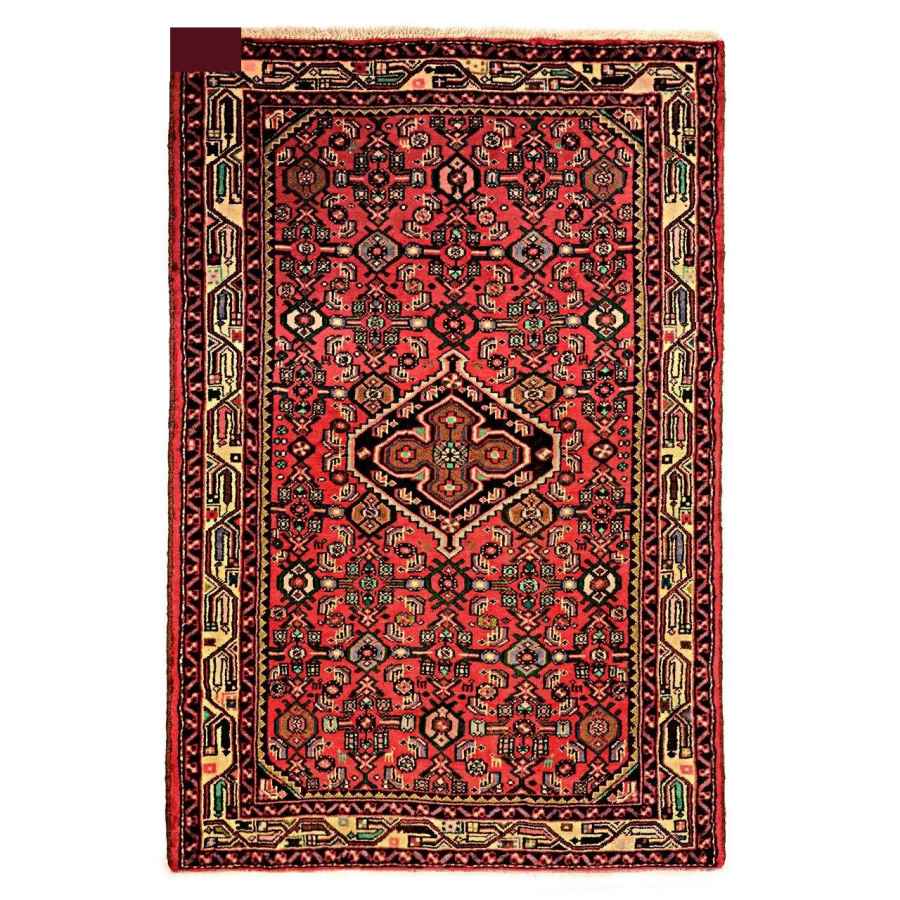 Persischer Wollteppich handgeknüpft mit detailliertem Medaillon-Design Nour