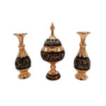 Set aus handgefertigten persischen Kupfervasen und Schale G34