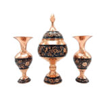 Set aus handgefertigten persischen Kupfervasen und Schale G32