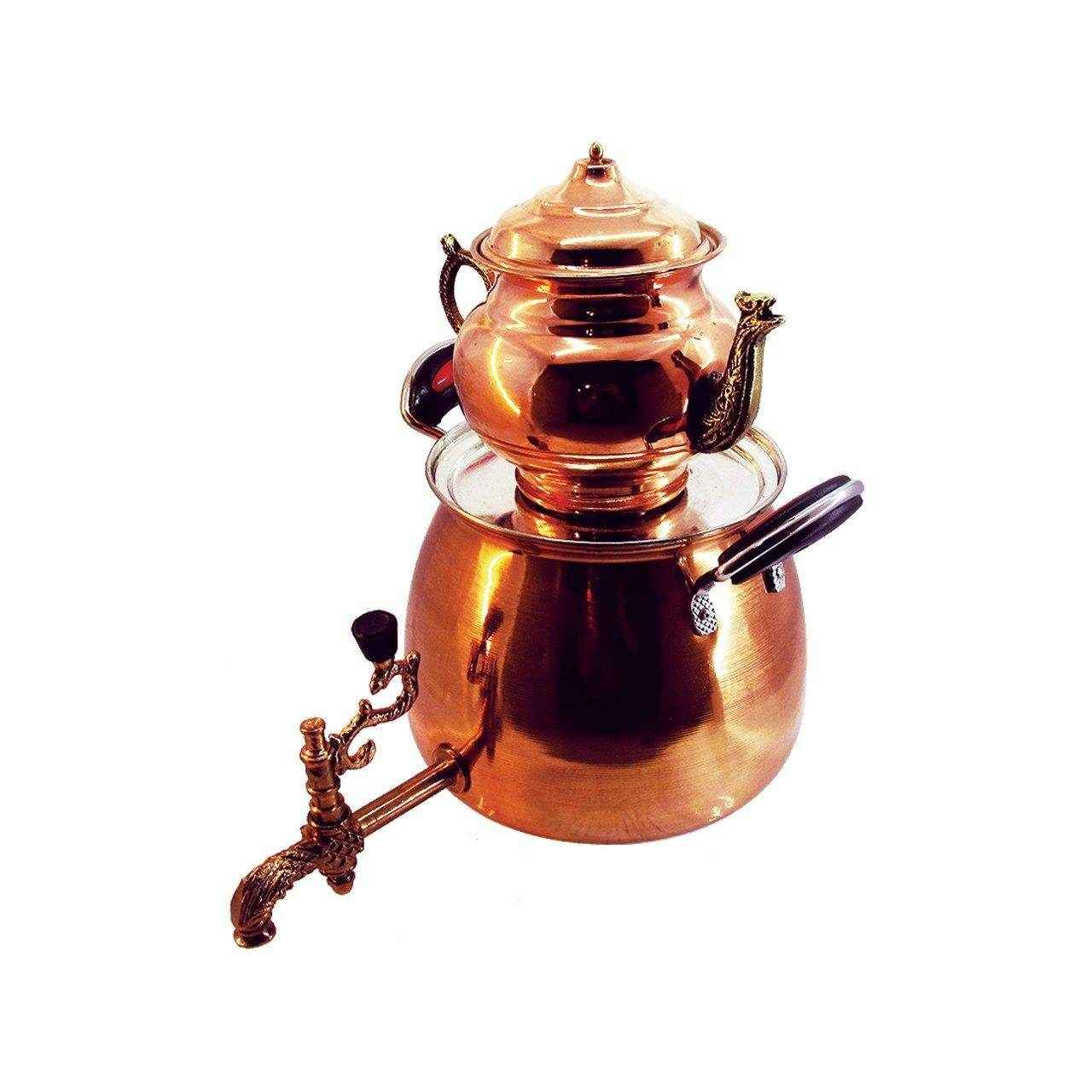 Persischer Kupfer-Samowar für den Herd Teekocher mit Teekanne 3-Liter