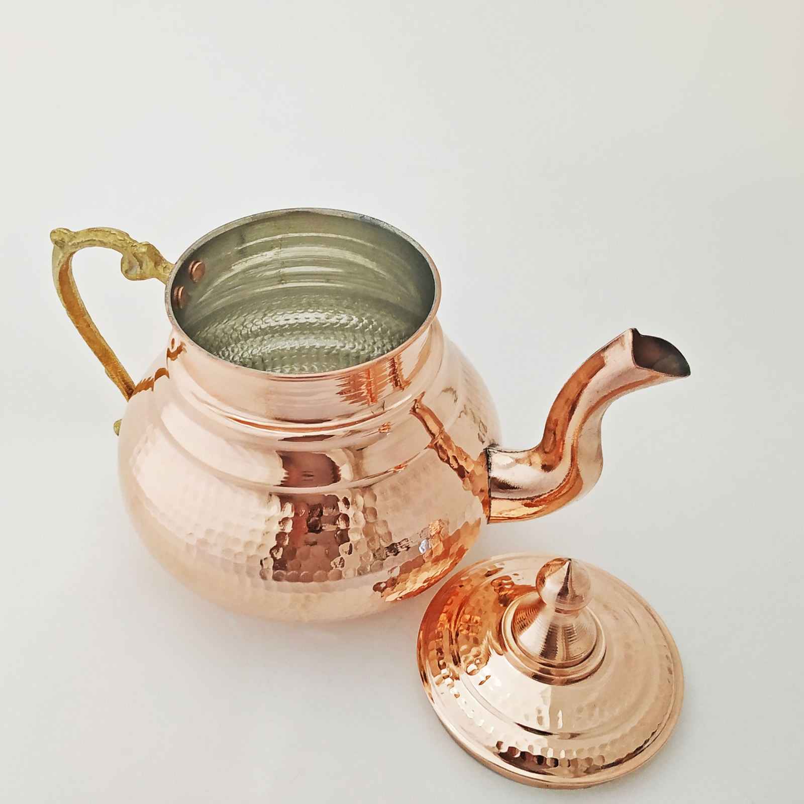 Persische Kupfer-Doppel-Teekanne robust und gehämmert Mesin