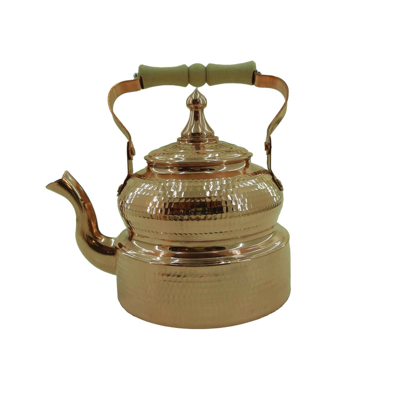 Persische Kupfer-Doppel-Teekanne robust und gehämmert Qajar
