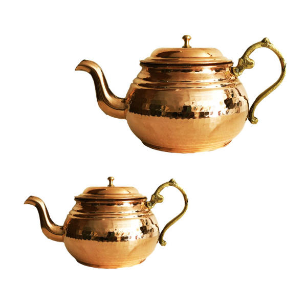 Persische Kupfer-Doppel-Teekanne robust und gehämmert T190