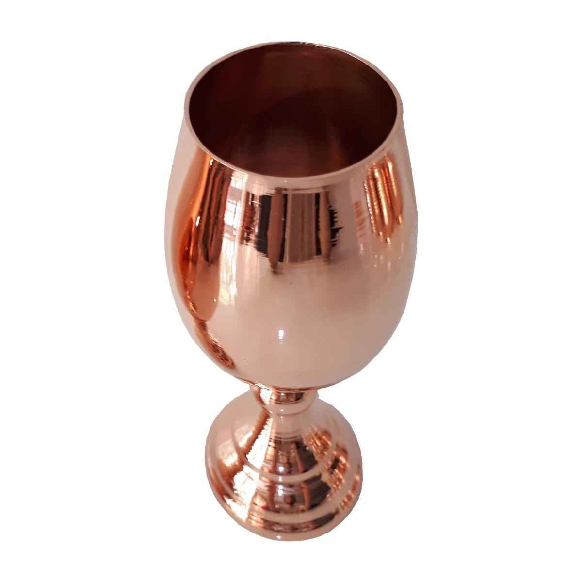 Handgefertigtes persisches Kupfer-Weinglas-Stielglas – Gehämmertes Modell Glänzend