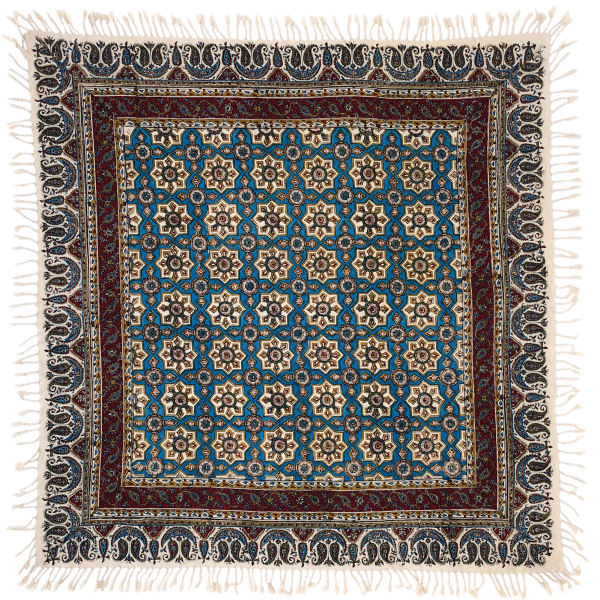 Iranisches Tischtuch: Isfahans traditionelle Kalamkari Blockdruck Hasiri