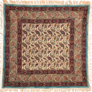 Iranisches Tischtuch: Isfahans traditionelle Kalamkari Blockdruck Majnooni