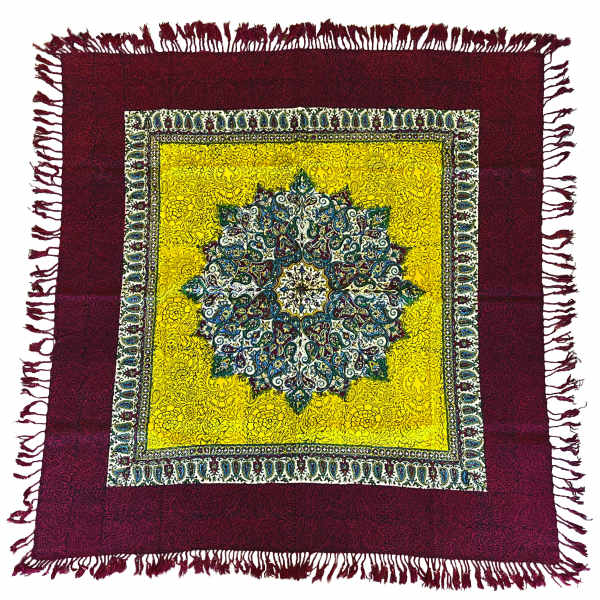Iranisches Tischtuch: Isfahans traditionelle Kalamkari Blockdruck Shams