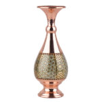 Persische dekorative Kupfervase, handgefertigt mit Khatamkari-Marketeriekunst Roségold