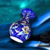 Dekorative Kupfervase, handbemalt mit persischer Minakari-Emaille Blauer Himmel