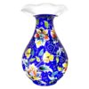 Dekorative Kupfervase, handbemalt mit persischer Minakari-Emaille Blauer Himmel