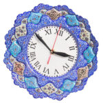 Handgefertigte persische Kupfer-Wanduhr – Minakari-Emaille
