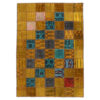 Vintage Persischer handgeknüpfter Patchwork-Teppich Gold