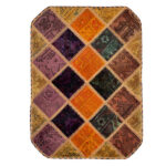 Vintage Persischer handgeknüpfter Patchwork-Teppich Orange