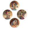 Handgemalter dekorativer Keramikteller Minimalistische Malerei (4x)