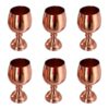 Set mit 6 handgefertigten persischen Kupfer-Weingläsern – Gehämmertes Modell Glänzend