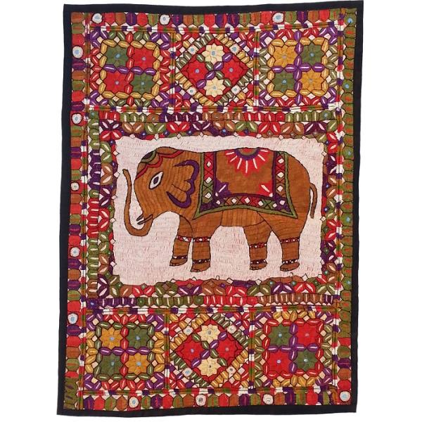 Handgestickte Tischdecke Modell Elefant