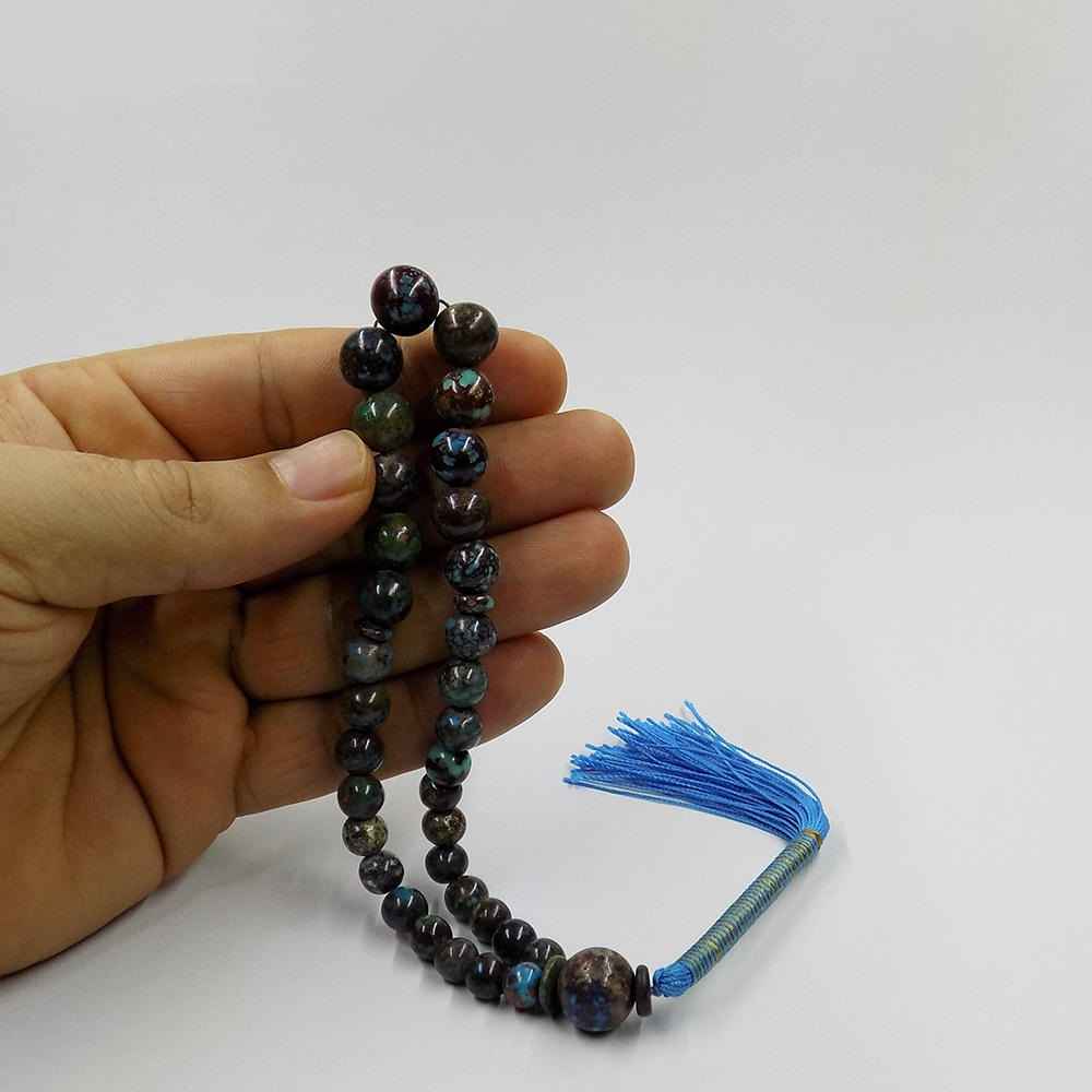 Persischer Neyshabur-Türkis Rosenkranz mit 33 Gebetsperlen Handgefertigter Tasbih Zahiri