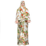 Islamisches Namaz-Chador für Frauen – Ideal zum Beten – Orange Blumen