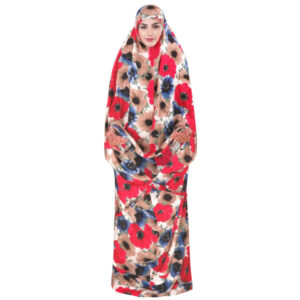 Islamisches Namaz-Chador für Frauen – Ideal zum Beten – Rote Blume