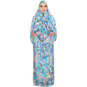 Islamisches Namaz-Chador für Frauen – Ideal zum Beten – Blaue Blumen