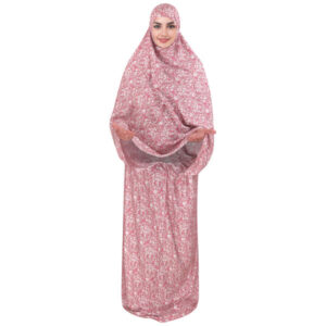 Islamisches Namaz-Chador für Frauen – Ideal zum Beten – Rosa Blumen