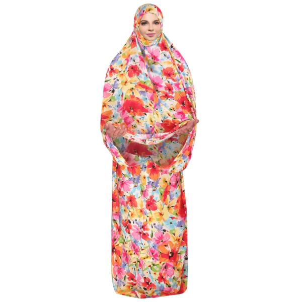 Islamisches Namaz-Chador für Frauen – Ideal zum Beten - Aquarellblumen