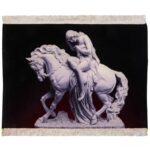 Handgeknüpfter persischer Bildteppich aus Tabriz, der geprägte Lady Godiva darstellt