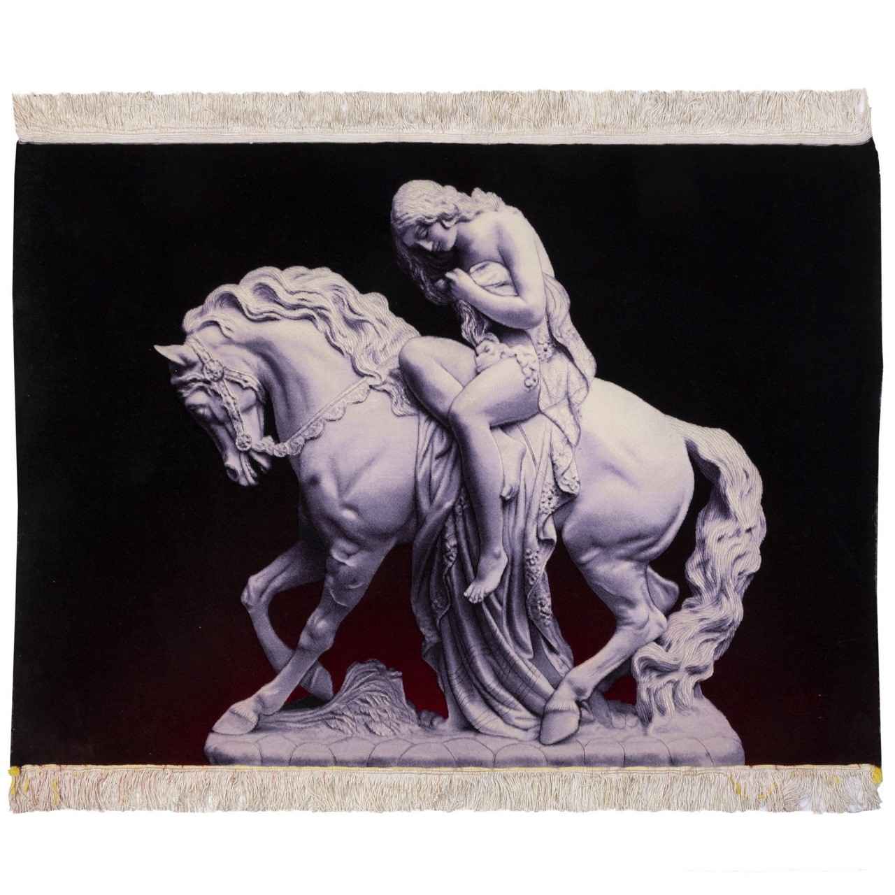 Handgeknüpfter persischer Bildteppich aus Tabriz, der geprägte Lady Godiva darstellt