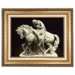 Handgeknüpfter persischer Bildteppich aus Tabriz, der geprägte Lady Godiva darstellt