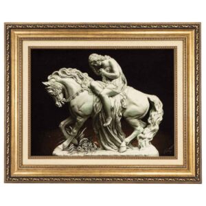 Handgeknüpfter persischer Bildteppich aus Tabriz, der geprägte Lady Godiva darstellt