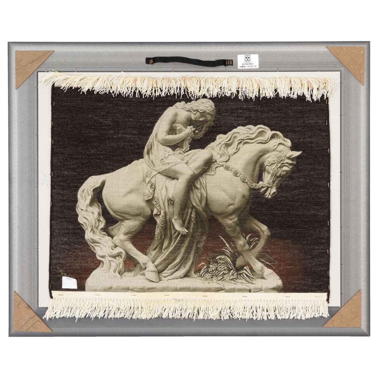 Handgeknüpfter persischer Bildteppich aus Tabriz, der geprägte Lady Godiva darstellt