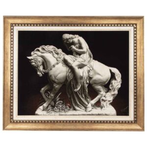 Handgeknüpfter persischer Bildteppich aus Tabriz, der Lady Godiva geprägt darstellt