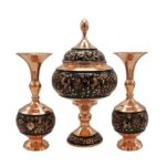Set aus handgefertigten persischen Kupfervasen und Schale G37