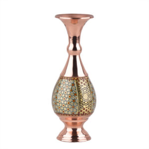 Persische dekorative Kupfervase, handgefertigt mit Khatamkari-Marketeriekunst Honarlux