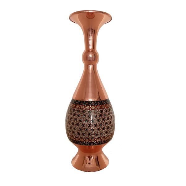 Persische dekorative Kupfervase, handgefertigt mit Khatamkari-Marketeriekunst Saraahi