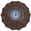 Handgefertigte persische Holz-Wanduhr - Minakari-Emaille Marineblau