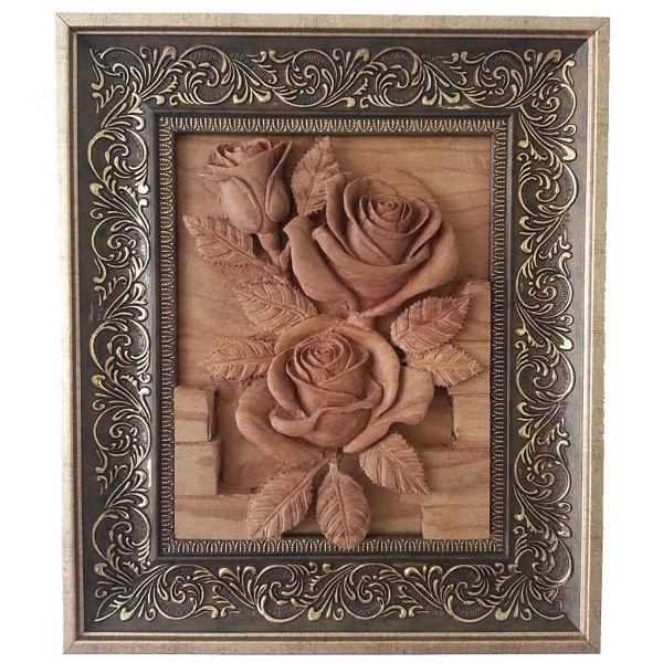 Gerahmte Holz geschnitzte Kunst Künstlerische Rose