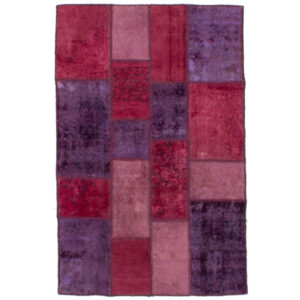 Vintage Persischer handgeknüpfter Patchwork-Teppich Alvan