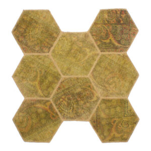 Vintage Persischer handgeknüpfter Patchwork-Teppich Bienenstock