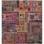 Vintage Persischer handgeknüpfter Patchwork-Teppich Haris II