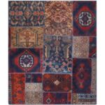 Vintage Persischer handgeknüpfter Patchwork-Teppich Haris
